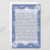 Wintry Snowflakes Border Lined Writing Paper Briefpapier (Voorkant / Achterkant)