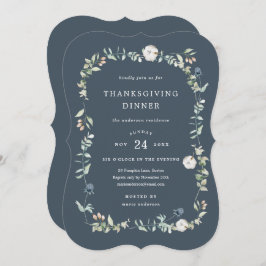 Wintry Thanksgiving Dinner Invitation Kaart