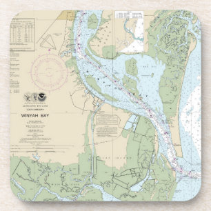 Winyah Bay nautische kaart 11532 Bier Onderzetter