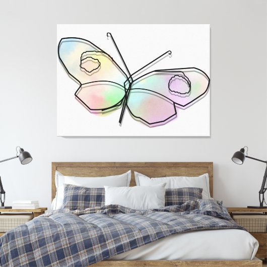 Wire Butterfly Canvas Afdruk (Insitu (Slaapkamer))