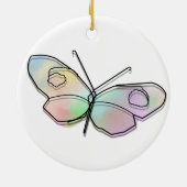 Wire Butterfly Round Keramisch Ornament (Achterkant)