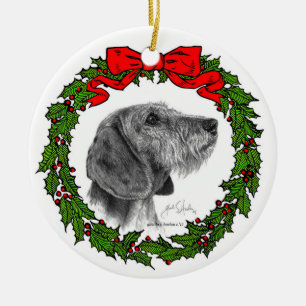 Wire Coat Dachshund Art van Glenda S. Harlan Keramisch Ornament