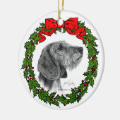 Wire Coat Dachshund Art van Glenda S. Harlan Keramisch Ornament (Links)