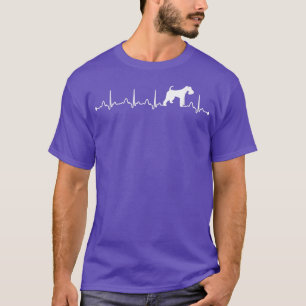 Wire for Terrier Dog Heartbeat EKG Funny Dog mama T-shirt