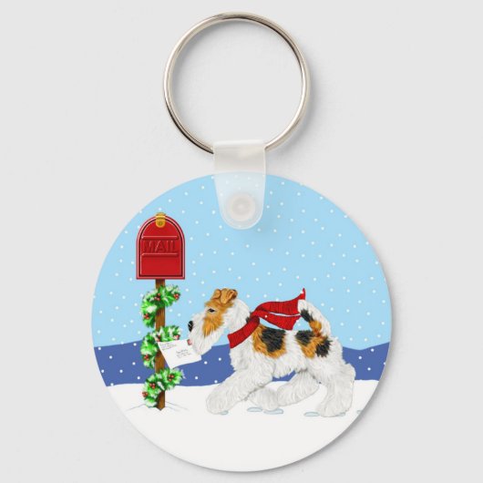 Wire Fox Kerstmail Sleutelhanger (Voorkant)
