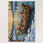 Wire Fox Terrier Christmas Boat Holiday Legpuzzel (Verticaal)