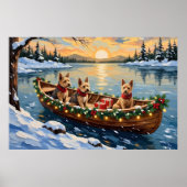 Wire Fox Terrier Christmas Boat Holiday Poster (Voorkant)