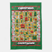 Wire Fox Terrier Coundown met Kerstmis Advent Dog Theedoek (Verticaal)