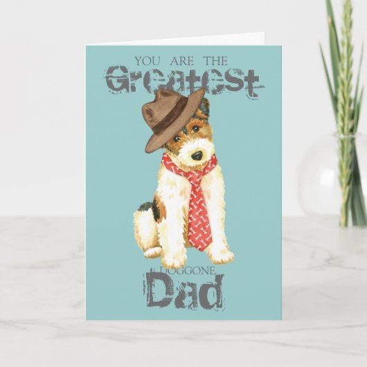 Wire Fox Terrier Dad Kaart (Voorkant)