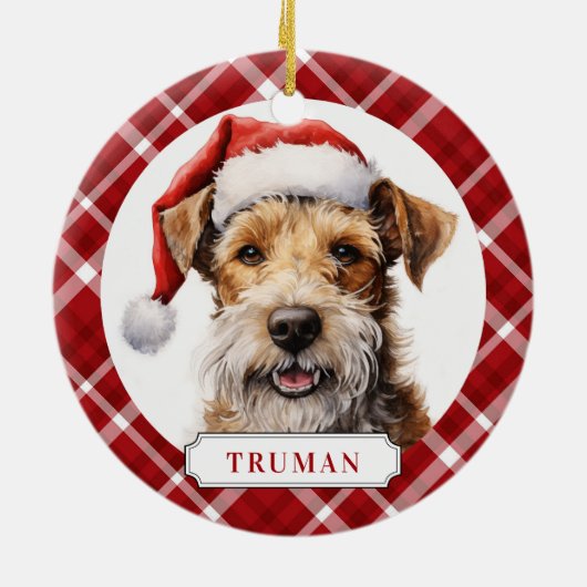 Wire Fox Terrier Dog Ceramic Circle Ornament (Achterkant)