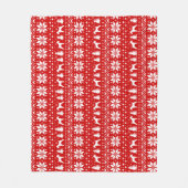 Wire Fox Terrier Dog Silhouettes Kerstfeestdag Fleece Deken (Voorkant)