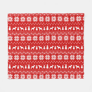 Wire Fox Terrier Dog Silhouettes Kerstfeestdag Fleece Deken