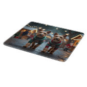 Wire Fox Terrier Dogs Christmas Snow Holiday Snijplank (Hoek)