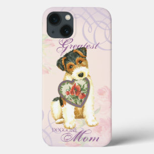 Wire Fox Terrier Heart Mam iPhone 13 Hoesje