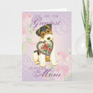 Wire Fox Terrier Heart Mam Kaart