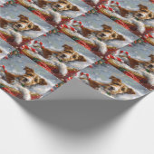 Wire Fox Terrier Hond Kerstfeest Cadeaupapier (Hoek)