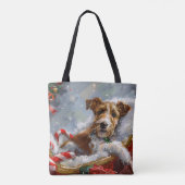 Wire Fox Terrier Hond Kerstfeest Draagtas (Achterkant)