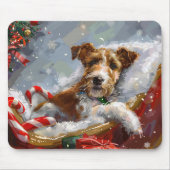 Wire Fox Terrier Hond Kerstfeest Muismat (Voorkant)