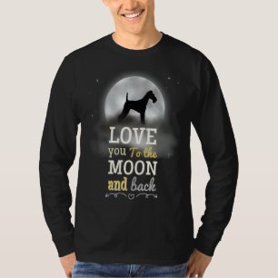 Wire Fox Terriër Hond Liefde Naar De Maan T-shirt