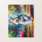 Wire Fox Terrier Hond Portret Acryl Art Print Legpuzzel (Verticaal)