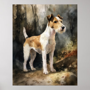 Wire Fox Terrier Hondenkunst Print Poster
