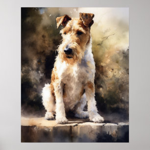 Wire Fox Terrier Hondenkunst Print Poster