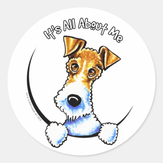 Wire Fox Terrier IAAM Ronde Sticker (Voorkant)