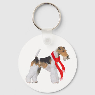 Wire Fox Terrier in een Scarf Sleutelhanger