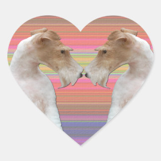 Wire Fox Terrier in Liefde Hart Sticker