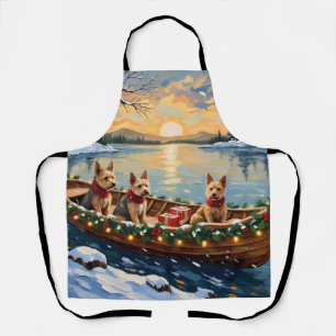 Wire Fox Terrier Kerstboot Vakantie Schort