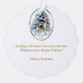 Wire Fox Terrier-kerstcadeautjes Ornament Kaart (Achterkant)