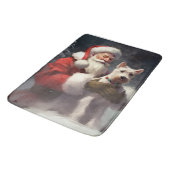 Wire Fox Terrier Kerstman Feestelijke Kerstmis Badmat (Gekanteld)