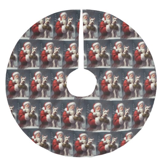 Wire Fox Terrier Kerstman Feestelijke Kerstmis Kerstboom Rok (Voorkant)