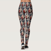 Wire Fox Terrier Kerstman Feestelijke Kerstmis Leggings (Achterkant)