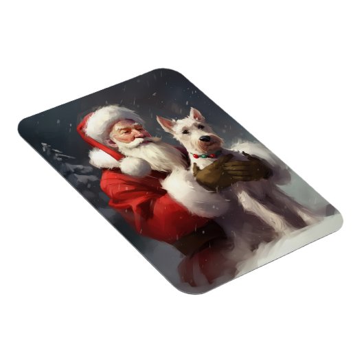 Wire Fox Terrier Kerstman Feestelijke Kerstmis Magneet (Rechterzijde)