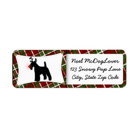 Wire Fox Terrier Kerstmis Etiket (Voorkant)