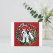 Wire Fox Terrier Kerstmis Feestdagenkaart (Staand voorkant)