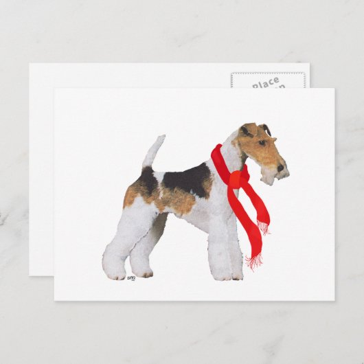 Wire Fox Terrier Kerstmis Feestdagenkaart (Voorkant / Achterkant)