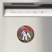 Wire Fox Terrier Kerstmis Magneet (Insitu (Vaatwasser))
