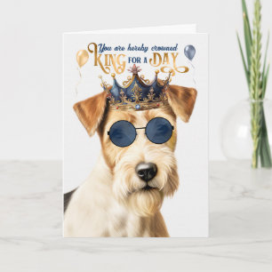 Wire Fox Terrier King voor Dag Grappige Verjaardag Kaart