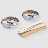 Wire Fox Terrier Laat het sneeuwen Kerstmis Handwaaier (Niet-gemonteerd)