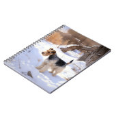 Wire Fox Terrier Laat het sneeuwen Kerstmis Notitieboek (Linkerzijde)