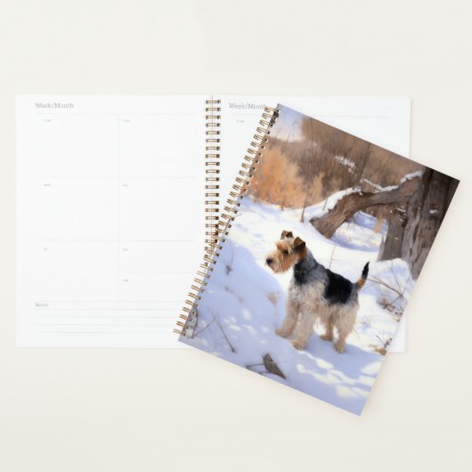 Wire Fox Terrier Laat het sneeuwen Kerstmis Planner (Display)