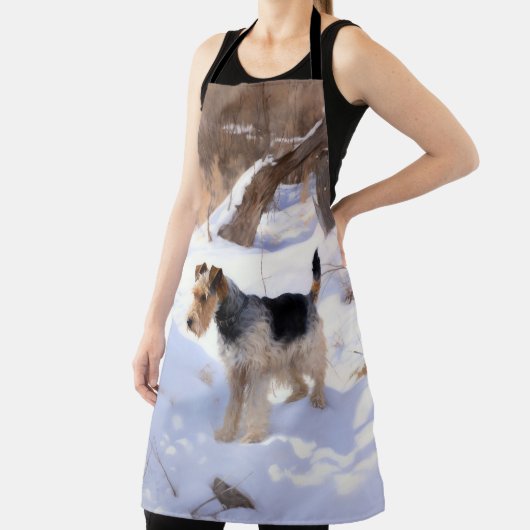 Wire Fox Terrier Laat het sneeuwen Kerstmis Schort (Insitu)