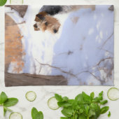 Wire Fox Terrier Laat het sneeuwen Kerstmis Theedoek (Gevouwen)