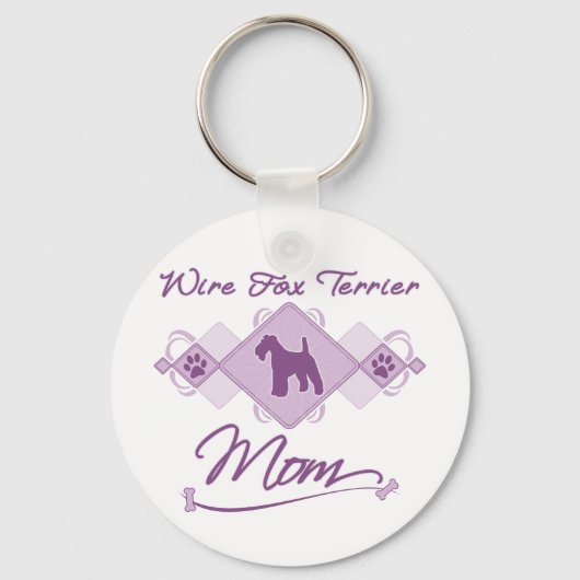 Wire Fox Terrier Mam Sleutelhanger (Voorkant)