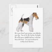 Wire Fox Terrier Memory/Dedication MALE Briefkaart (Voorkant / Achterkant)