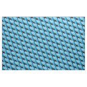 Wire Fox Terrier op blauwe kubussen Stof (Yard (91,4 cm))