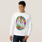 Wire Fox Terrier Open Gifts Kerstmis Trui (Voorkant volledig)