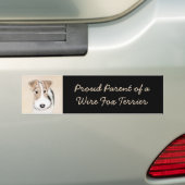 Wire fox terrier Painting - Cute Original Dog Art Bumpersticker (Op auto)
